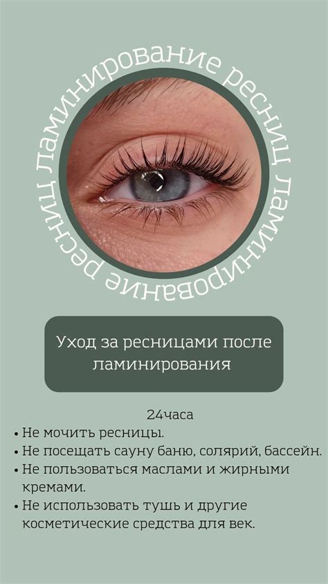 Последующий уход после снятия ламинирования ресниц
